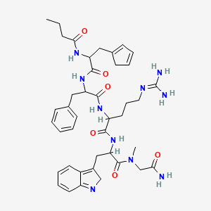 N-[1-[(2-amino-2-oxoethyl)-methylamino]-3-(2H-indol-3-yl)-1-oxopropan-2-yl]-2-[[2-[[2-(butanoylamino)-3-cyclopenta-1,3-dien-1-ylpropanoyl]amino]-3-phenylpropanoyl]amino]-5-(diaminomethylideneamino)pentanamide