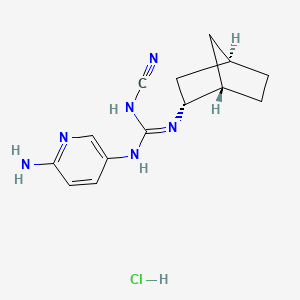 1-(6-aminopyridin-3-yl)-2-[(1S,2R,4R)-2-bicyclo[2.2.1]heptanyl]-3-cyanoguanidine;hydrochloride