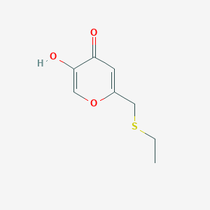 molecular formula C8H10O3S B10837632 2-(ethylthiomethyl)-5-hydroxy-4H-pyran-4-one 