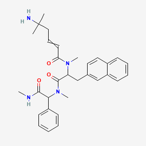 5-amino-N,5-dimethyl-N-[1-[methyl-[2-(methylamino)-2-oxo-1-phenylethyl]amino]-3-naphthalen-2-yl-1-oxopropan-2-yl]hex-2-enamide