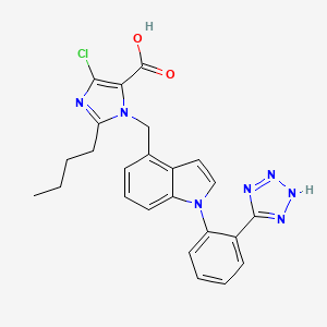 2-butyl-5-chloro-3-[[1-[2-(2H-tetrazol-5-yl)phenyl]indol-4-yl]methyl]imidazole-4-carboxylic Acid