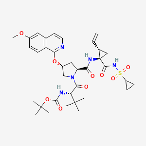 N-(Tert-Butoxycarbonyl)-3-Methyl-L-Valyl-(4r)-N-{(1r,2s)-1-[(Cyclopropylsulfonyl)carbamoyl]-2-Ethenylcyclopropyl}-4-[(6-Methoxyisoquinolin-1-Yl)oxy]-L-Prolinamide