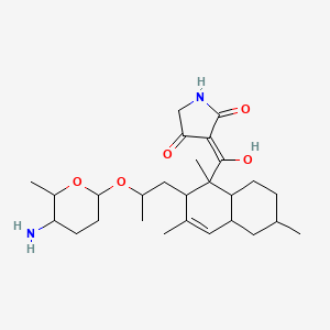 (3Z)-3-[[2-[2-(5-amino-6-methyloxan-2-yl)oxypropyl]-1,3,6-trimethyl-4a,5,6,7,8,8a-hexahydro-2H-naphthalen-1-yl]-hydroxymethylidene]pyrrolidine-2,4-dione