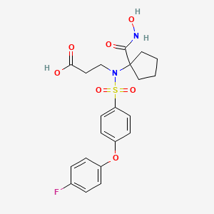 3-[[4-(4-Fluorophenoxy)benzenesulfonyl]-(1-hydroxycarbamoylcyclopentyl)amino]propionic acid