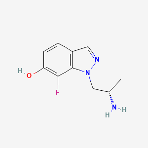 molecular formula C10H12FN3O B10837741 1-((S)-2-aminopropyl)-7-fluoro-1H-indazol-6-ol 