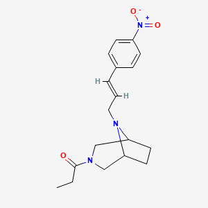 1-[8-[(E)-3-(4-nitrophenyl)prop-2-enyl]-3,8-diazabicyclo[3.2.1]octan-3-yl]propan-1-one