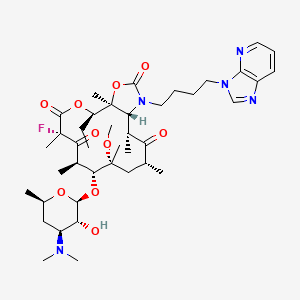 (1S,2R,5S,7R,8R,9R,11R,13R,14R)-8-[(2S,3R,4S,6R)-4-(dimethylamino)-3-hydroxy-6-methyloxan-2-yl]oxy-2-ethyl-5-fluoro-15-(4-imidazo[4,5-b]pyridin-3-ylbutyl)-9-methoxy-1,5,7,9,11,13-hexamethyl-3,17-dioxa-15-azabicyclo[12.3.0]heptadecane-4,6,12,16-tetrone