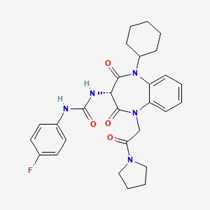 1-[(3S)-5-cyclohexyl-2,4-dioxo-1-(2-oxo-2-pyrrolidin-1-ylethyl)-1,5-benzodiazepin-3-yl]-3-(4-fluorophenyl)urea