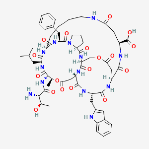 H-Thr-aThr(1)-Leu-Lys(2)-Phe-Pro-Ser(3)-Glu(1)-Ala(indol-2-yl)-Asp(3)-Asp(2)-OH