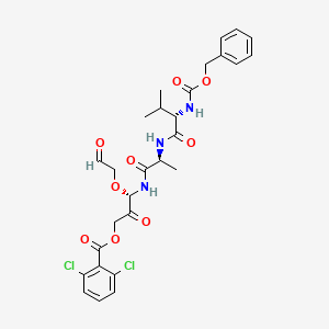 [(3S)-3-[[(2S)-2-[[(2S)-3-methyl-2-(phenylmethoxycarbonylamino)butanoyl]amino]propanoyl]amino]-2-oxo-3-(2-oxoethoxy)propyl] 2,6-dichlorobenzoate