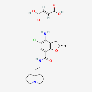 (2S)-4-amino-5-chloro-N-[2-(1,2,3,5,6,7-hexahydropyrrolizin-8-yl)ethyl]-2-methyl-2,3-dihydro-1-benzofuran-7-carboxamide;(E)-but-2-enedioic acid