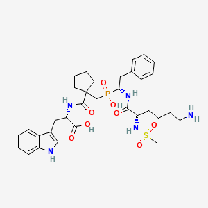 (2S)-2-[[1-[[[(1R)-1-[[(2S)-6-amino-2-(methanesulfonamido)hexanoyl]amino]-2-phenylethyl]-hydroxyphosphoryl]methyl]cyclopentanecarbonyl]amino]-3-(1H-indol-3-yl)propanoic acid