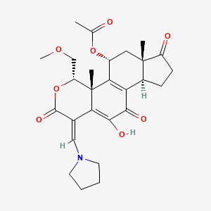 [(3aR,6E,9S,9aR,10R,11aS)-5-hydroxy-9-(methoxymethyl)-9a,11a-dimethyl-1,4,7-trioxo-6-(pyrrolidin-1-ylmethylidene)-2,3,3a,9,10,11-hexahydroindeno[4,5-h]isochromen-10-yl] acetate