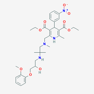 Diethyl 2-[[[2-[[2-hydroxy-3-(2-methoxyphenoxy)propyl]amino]-2-methylpropyl]-methylamino]methyl]-6-methyl-4-(3-nitrophenyl)-1,4-dihydropyridine-3,5-dicarboxylate