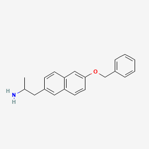 molecular formula C20H21NO B10838344 (6-Benzyloxy-2-naphthyl)-2-aminopropane 