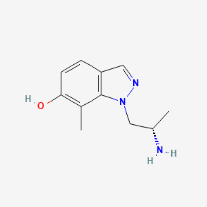 molecular formula C11H15N3O B10838401 1-((S)-2-aminopropyl)-7-methyl-1H-indazol-6-ol 