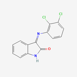 molecular formula C14H8Cl2N2O B10838447 (E)-3-(2,3-dichlorophenylimino)indolin-2-one 