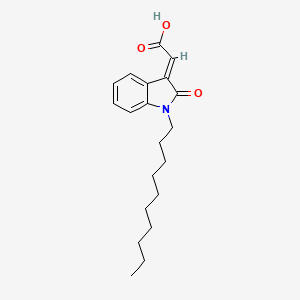 molecular formula C20H27NO3 B10838450 (E)-2-(1-decyl-2-oxoindolin-3-ylidene)acetic acid 