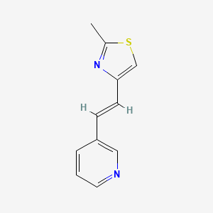 molecular formula C11H10N2S B10838461 (E)-3-[2-(2-methyl-4-thiazolyl)vinyl]pyridine 