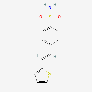 molecular formula C12H11NO2S2 B10838462 (E)-4-(2-(thiophen-2-yl)vinyl)benzenesulfonamide 