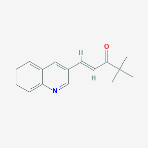 molecular formula C16H17NO B10838464 (E)-4,4-dimethyl-1-quinolin-3-yl-pent-1-en-3-one 