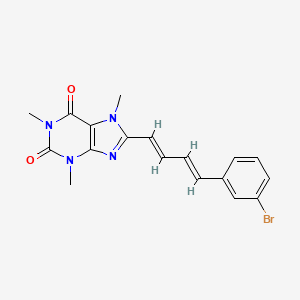 molecular formula C18H17BrN4O2 B10838495 (E,E)-8-[4-(3-Bromophenyl)butadien-1-yl]caffeine 