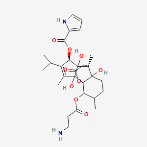 molecular formula C28H38N2O9 B10838500 (O10eq)-beta-alanyl-anhydro-ryanodine 