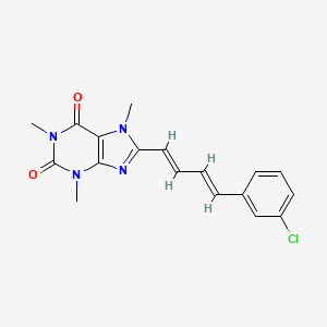 molecular formula C18H17ClN4O2 B10838507 (E,E)-8-[4-(3-Chlorophenyl)butadien-1-yl]caffeine 