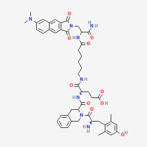 molecular formula C49H58N8O10 B10838517 (H-Dmt-Tic-Glu-NH-(CH(2))(5)-CO-Dap(6DMN)-NH(2) 