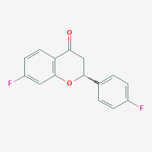 molecular formula C15H10F2O2 B10838539 (R)(+)-7-fluoro-2-(4-fluorophenyl)chroman-4-one 