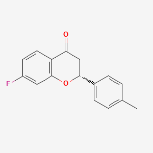 molecular formula C16H13FO2 B10838540 (R)(+)-7-fluoro-2-p-tolylchroman-4-one 