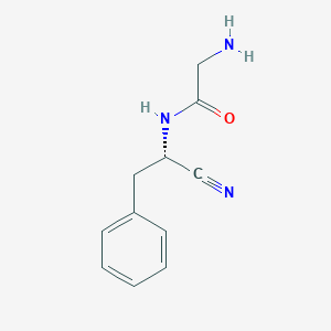 molecular formula C11H13N3O B10838715 (S)-2-amino-N-(1-cyano-2-phenylethyl)acetamide 