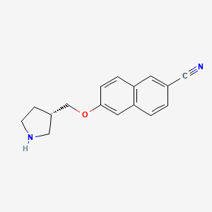 molecular formula C16H16N2O B10838739 (S)-6-(pyrrolidin-3-ylmethoxy)-2-naphthonitrile 