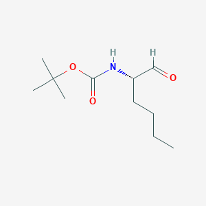 molecular formula C11H21NO3 B10838795 Carbamic acid, [(1S)-1-formylpentyl]-, 1,1-dimethylethyl ester 