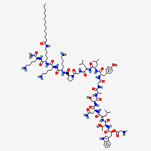 molecular formula C102H169N23O23 B10838833 (Sar)WTLNSAGYLLGPKK(Lys-myristoyl)K 