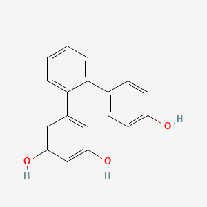 molecular formula C18H14O3 B10838842 5-[2-(4-hydroxyphenyl)phenyl]benzene-1,3-diol 