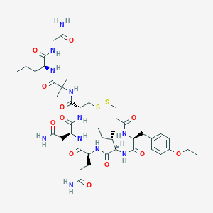 molecular formula C44H69N11O12S2 B10839027 [Mpa1, D-Tyr(Et)2, Aib7]OT 