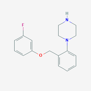 molecular formula C17H19FN2O B10839206 1-(2-((3-Fluorophenoxy)methyl)phenyl)piperazine 