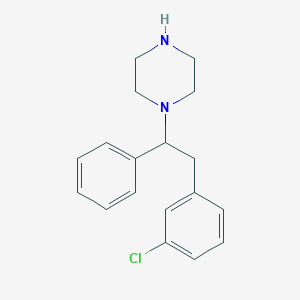 molecular formula C18H21ClN2 B10839219 1-(2-(3-Chlorophenyl)-1-phenylethyl)piperazine 