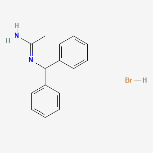 molecular formula C15H17BrN2 B10839623 1-(Benzhydrylamino)ethaniminium bromide 