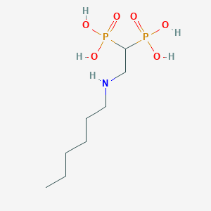 molecular formula C8H21NO6P2 B10839866 [2-(Hexylamino)ethane-1,1-Diyl]bis(Phosphonic Acid) 