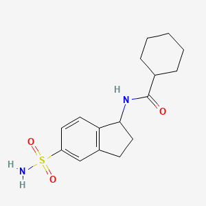 N-(5-sulfamoyl-2,3-dihydro-1H-inden-1-yl)cyclohexanecarboxamide