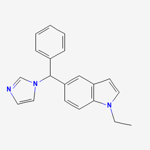 molecular formula C20H19N3 B10840353 1-Ethyl-5-(imidazol-1-yl-phenyl-methyl)-1H-indole 