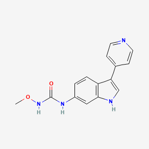 molecular formula C15H14N4O2 B10840398 1-methoxy-3-(3-(pyridin-4-yl)-1H-indol-6-yl)urea 