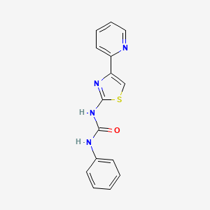 molecular formula C15H12N4OS B10840476 1-Phenyl-3-(4-pyridin-2-yl-thiazol-2-yl)-urea 