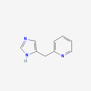 molecular formula C9H9N3 B10840490 2-((1H-imidazol-4-yl)methyl)pyridine CAS No. 87976-01-0