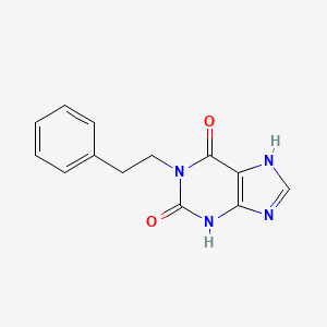 molecular formula C13H12N4O2 B10840494 1-Phenethyl-3,7-dihydro-purine-2,6-dione 