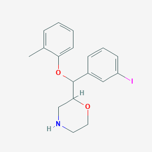 molecular formula C18H20INO2 B10840514 2-((3-Iodophenyl)(o-tolyloxy)methyl)morpholine 