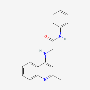 molecular formula C18H17N3O B10840669 2-(2-methylquinolin-4-ylamino)-N-phenylacetamide 