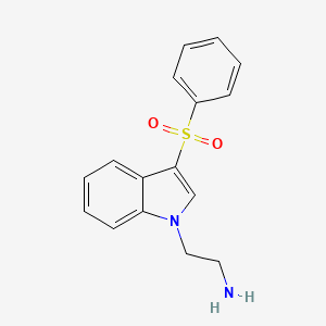 molecular formula C16H16N2O2S B10840711 2-(3-(phenylsulfonyl)-1H-indol-1-yl)ethanamine 